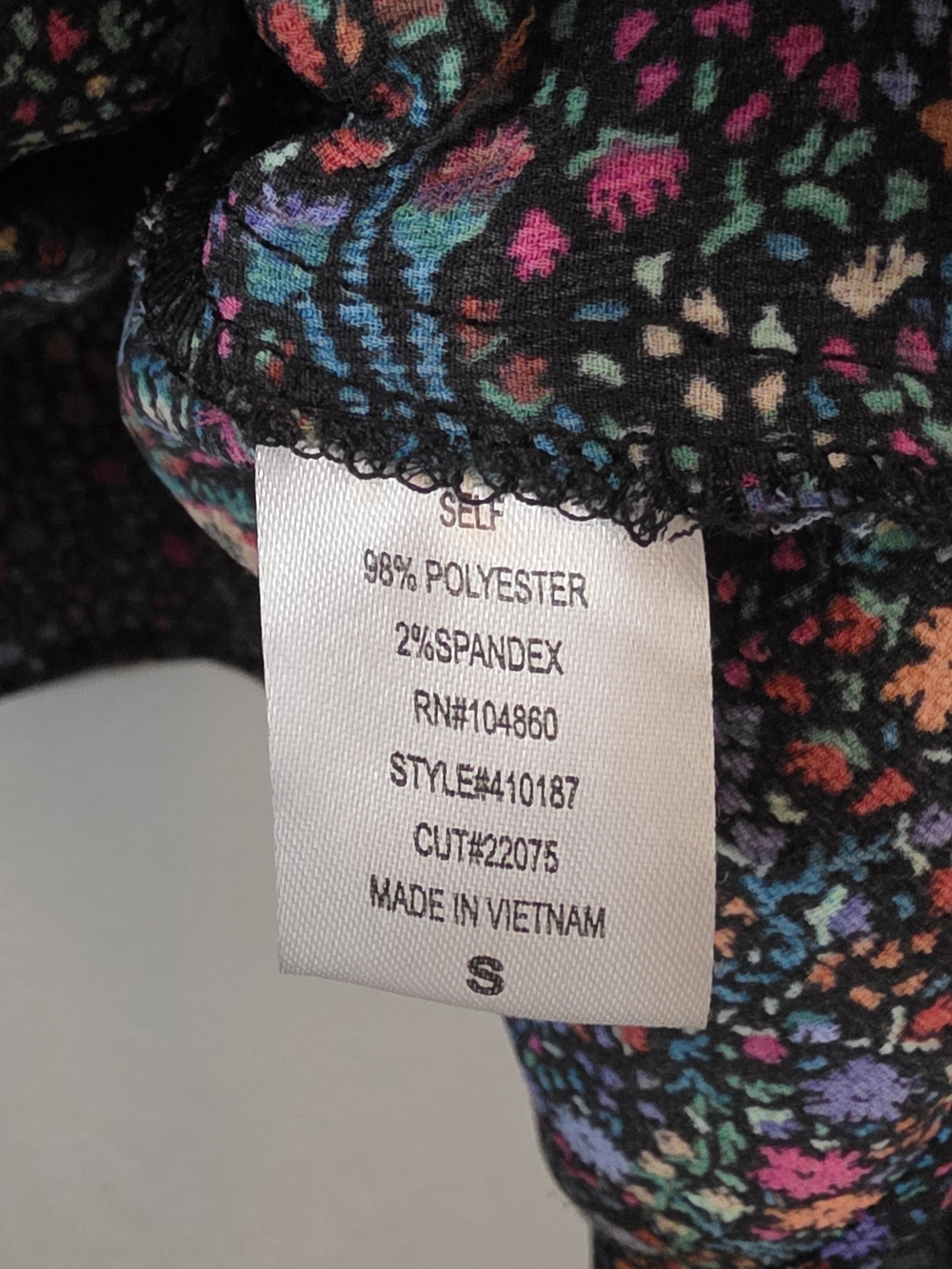 Chloe & Katie Floral Wrap Blouse V-Neck Bell Sleeve Womens Small - Picture 8 of 10